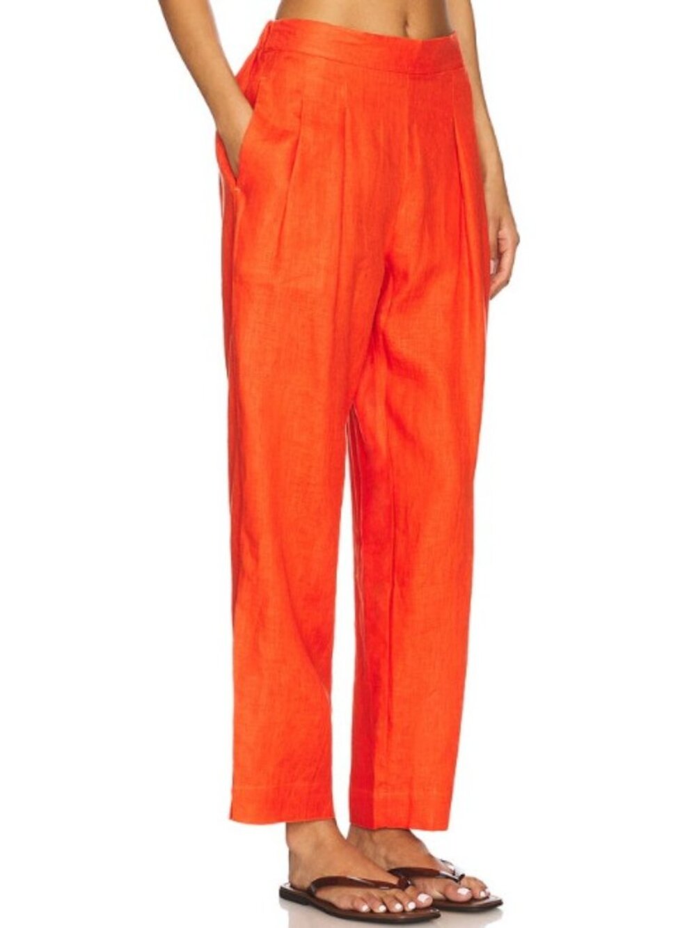 Revolve Nation LTD Grayson Linen Pants Small 28x28 Pleated Wide Straight Trouser